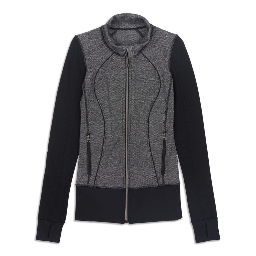 Lululemon Women’s Black/White Nice Asana Apres Yoga Long Sleeve Jacket-Size 2